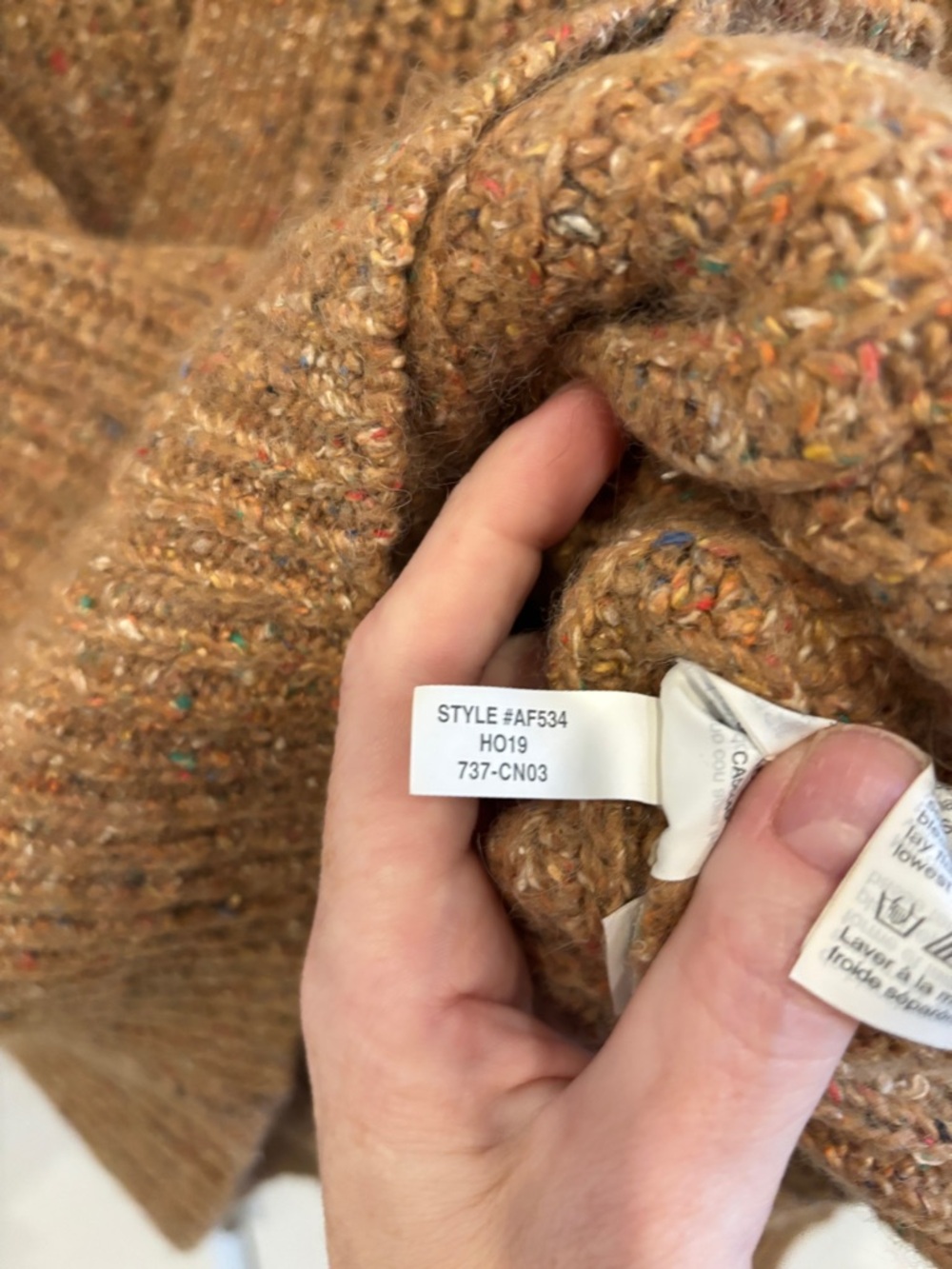 Madewell Tan Wool Blend Chunky V-Neck Cardigan. Size M - Picture 8 of 10